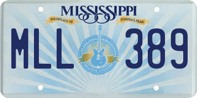 MS license plate MLL389