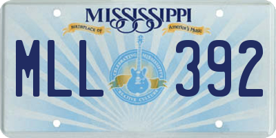 MS license plate MLL392