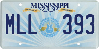 MS license plate MLL393
