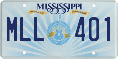 MS license plate MLL401