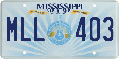 MS license plate MLL403