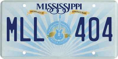 MS license plate MLL404