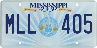 MS license plate MLL405
