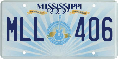 MS license plate MLL406