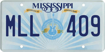 MS license plate MLL409