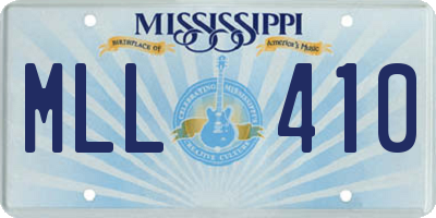 MS license plate MLL410