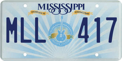 MS license plate MLL417