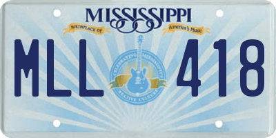 MS license plate MLL418