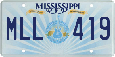 MS license plate MLL419