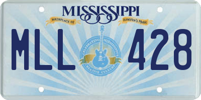 MS license plate MLL428