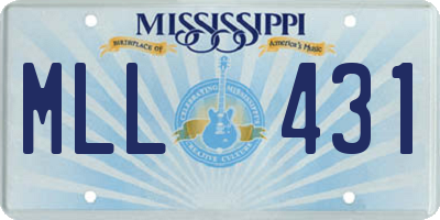 MS license plate MLL431