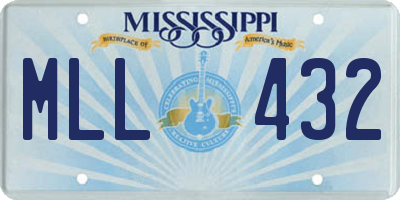 MS license plate MLL432
