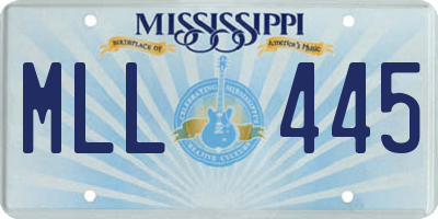 MS license plate MLL445