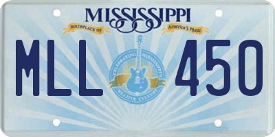 MS license plate MLL450
