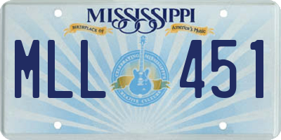 MS license plate MLL451