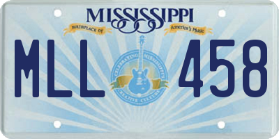 MS license plate MLL458