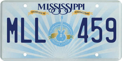 MS license plate MLL459