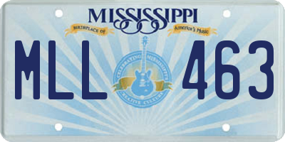 MS license plate MLL463