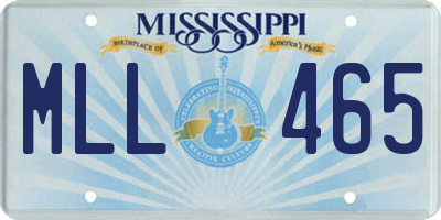MS license plate MLL465