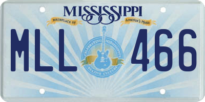 MS license plate MLL466