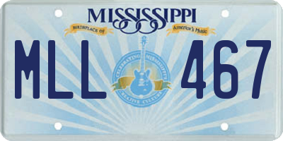 MS license plate MLL467
