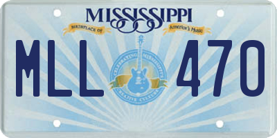 MS license plate MLL470