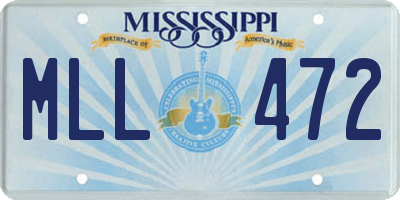 MS license plate MLL472