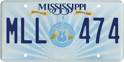 MS license plate MLL474