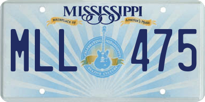 MS license plate MLL475