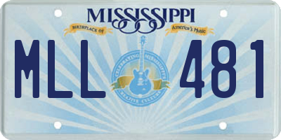 MS license plate MLL481