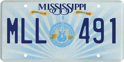 MS license plate MLL491