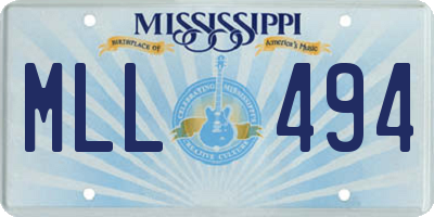MS license plate MLL494