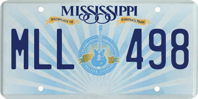 MS license plate MLL498