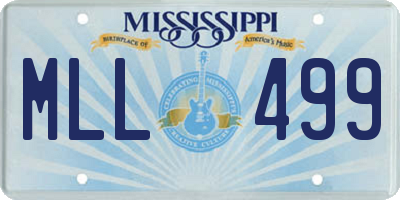 MS license plate MLL499