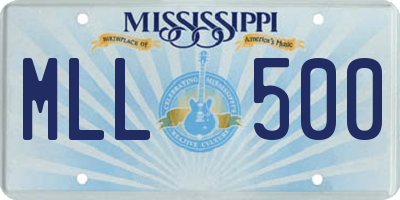 MS license plate MLL500