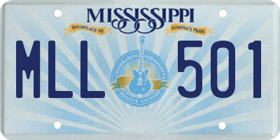 MS license plate MLL501