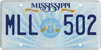 MS license plate MLL502