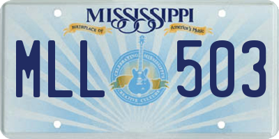 MS license plate MLL503
