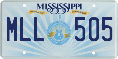 MS license plate MLL505