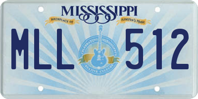 MS license plate MLL512