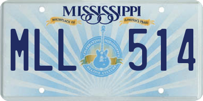 MS license plate MLL514