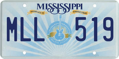MS license plate MLL519