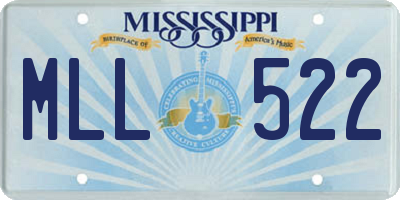 MS license plate MLL522