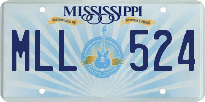 MS license plate MLL524