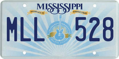 MS license plate MLL528