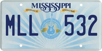 MS license plate MLL532