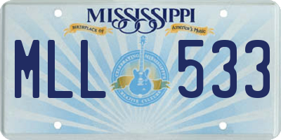 MS license plate MLL533