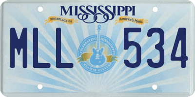 MS license plate MLL534