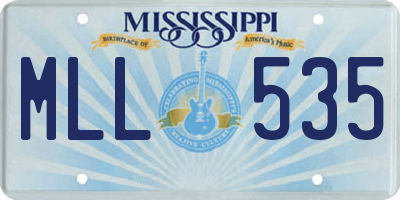 MS license plate MLL535