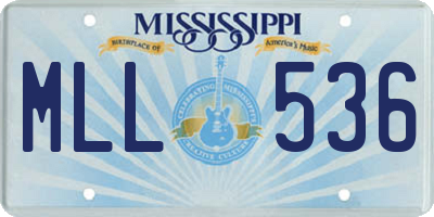 MS license plate MLL536